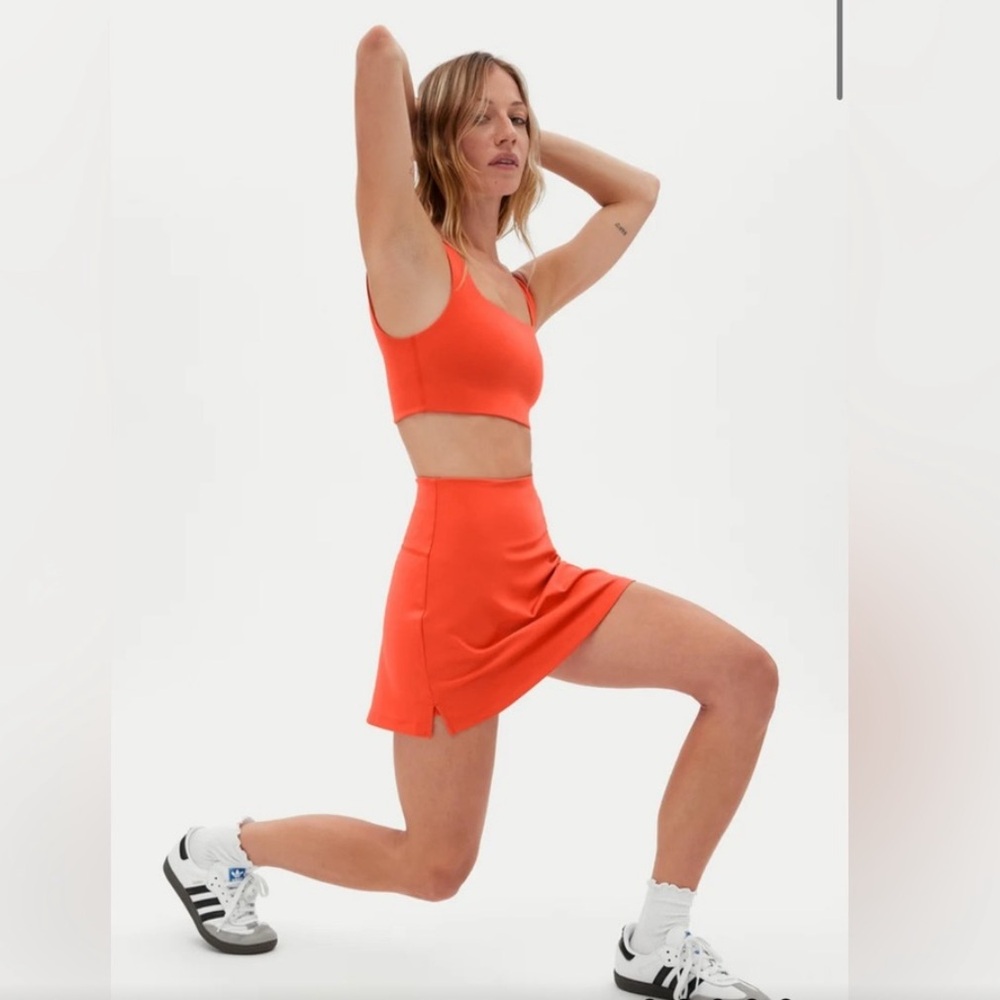 NWT Girlfriend Collective SET! Paloma Crop Top & Sports Skort 🍊 XS
